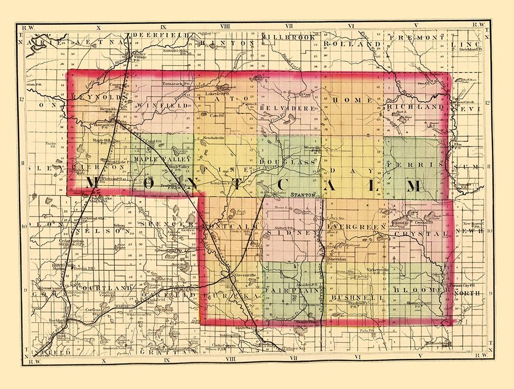 Montcalm Michigan - Walling 1873
