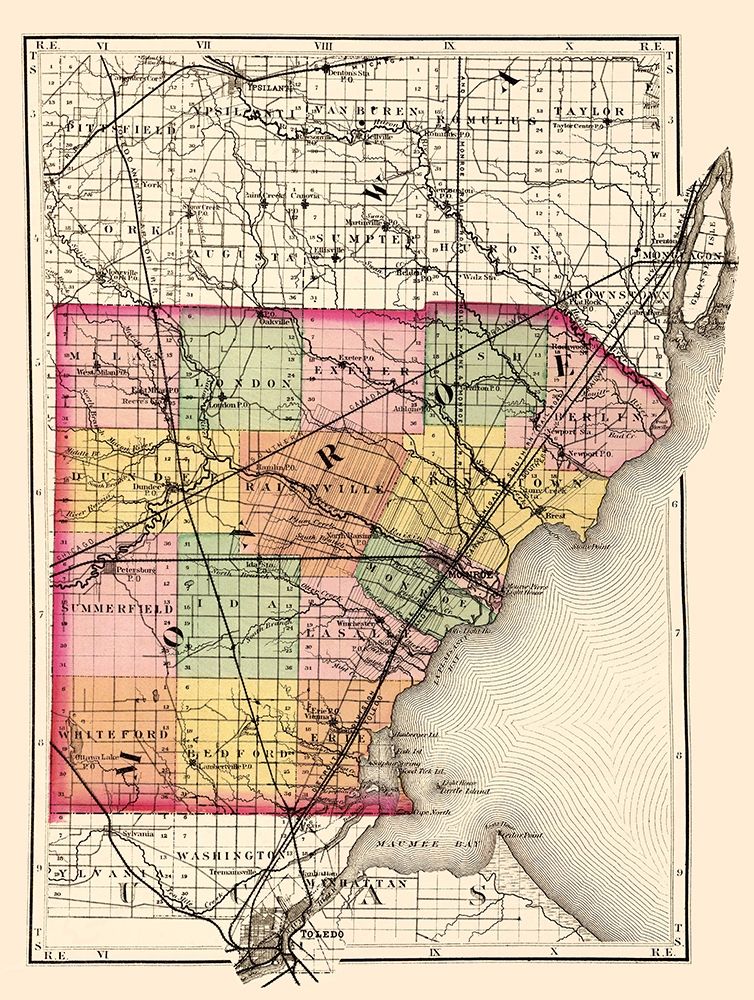 Monroe Michigan - Walling 1873