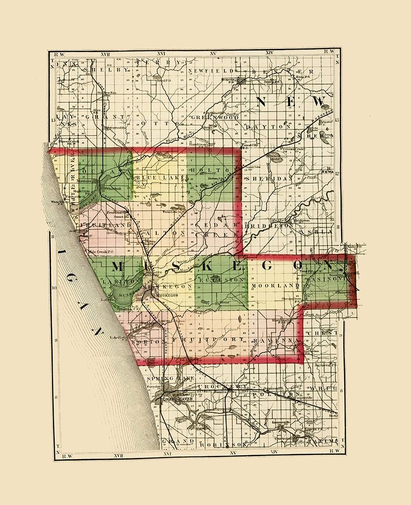 Muskegon Michigan - Walling 1873
