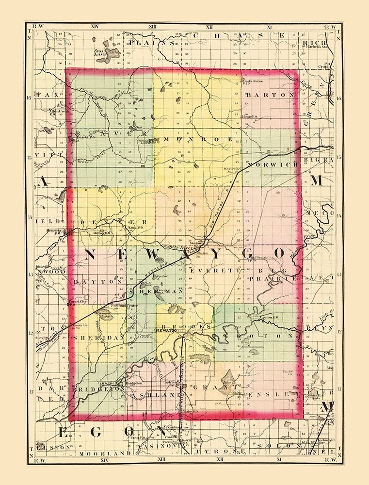 Newaygo Michigan - Walling 1873