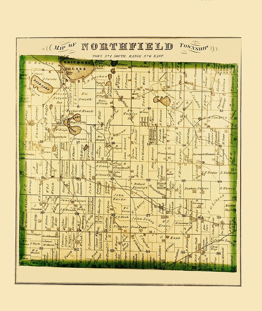 Northfield Michigan Landowner - Everts 1874