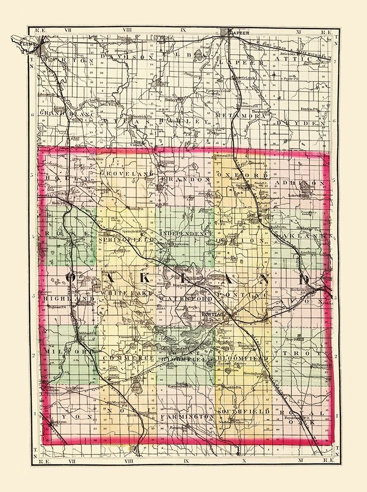 Oakland Michigan - Walling 1873