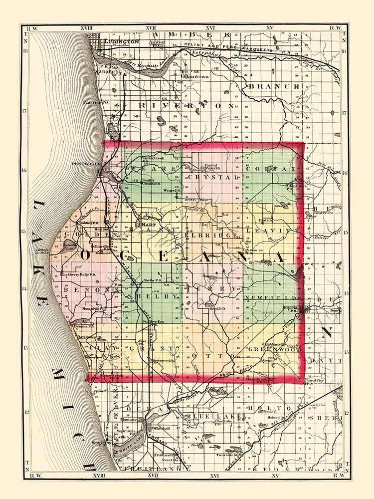 Oceana Michigan - Walling 1873