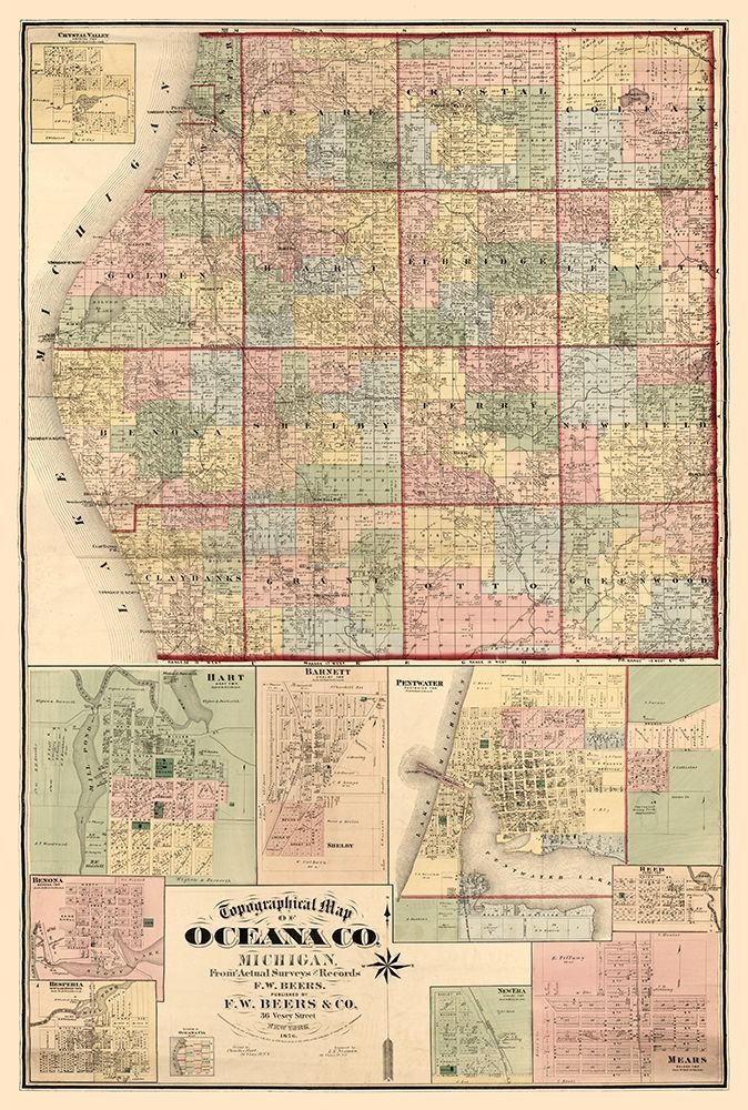 Oceana County Michigan - Beers 1876