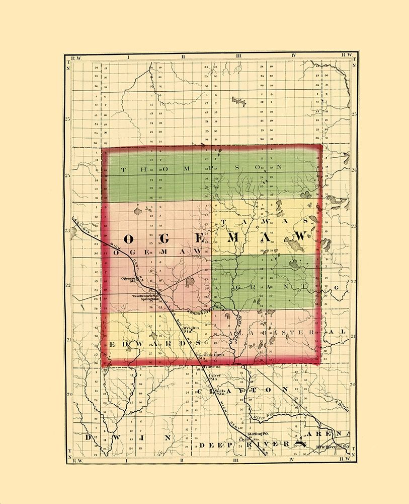 Ogemaw Michigan - Walling 1873