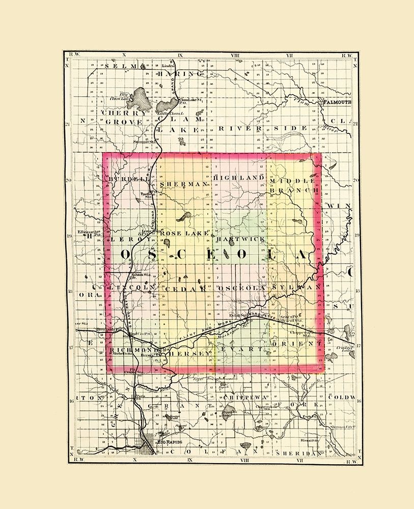 Osceola Michigan - Walling 1873