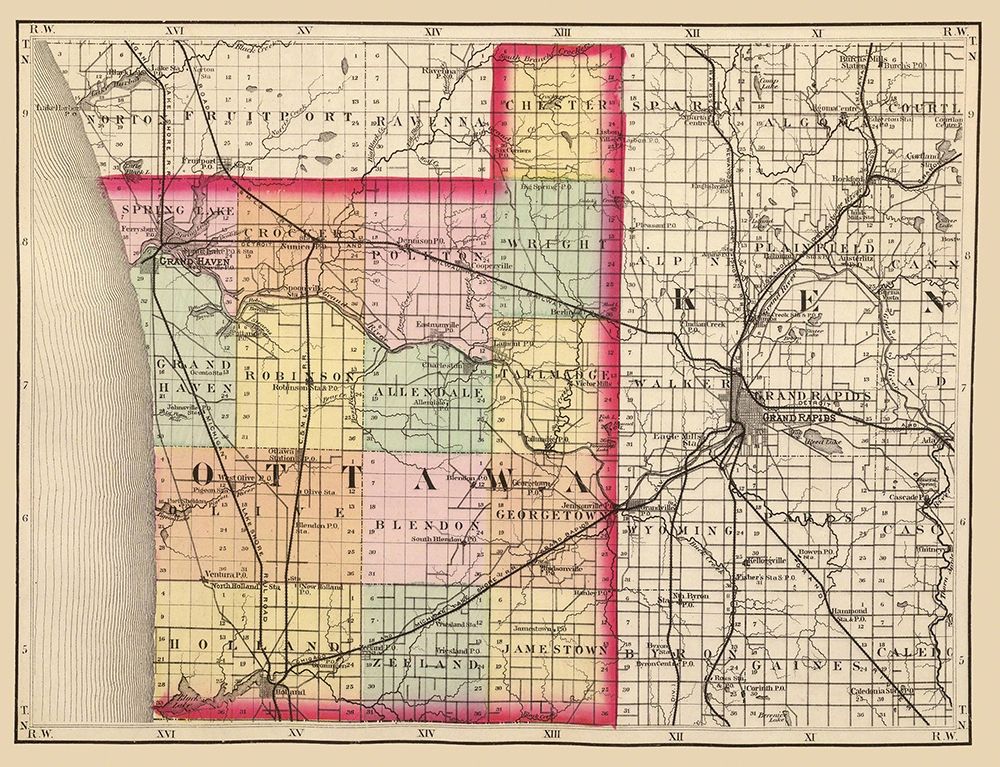 Ottawa Michigan - Walling 1873