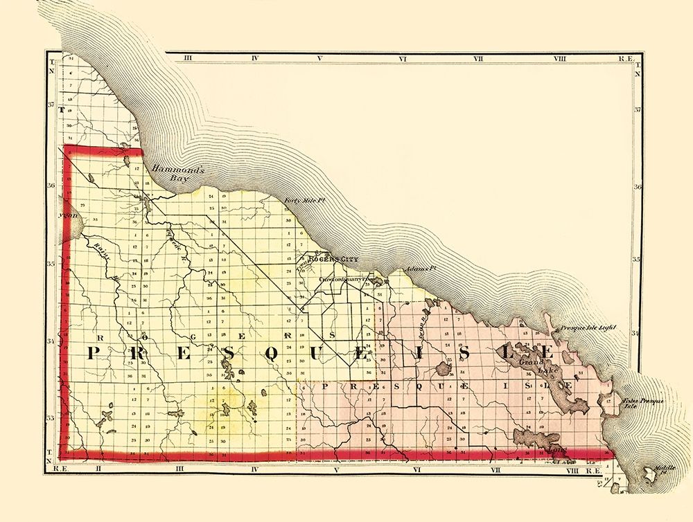 Presque Isle Michigan - Walling 1873