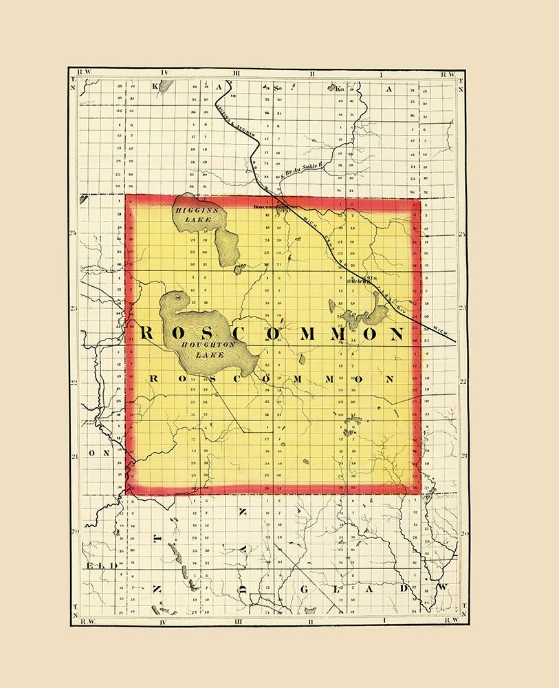 Roscommon Michigan - Walling 1873