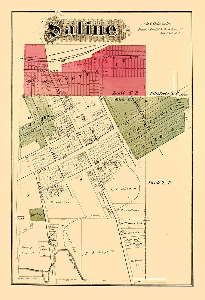 Saline Michigan Landowner - Krause 1874