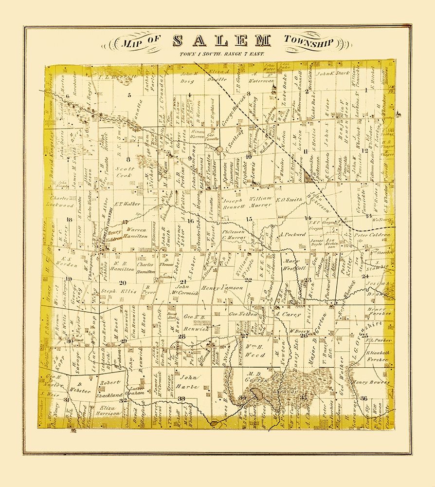 Salem Michigan Landowner - Everts 1874
