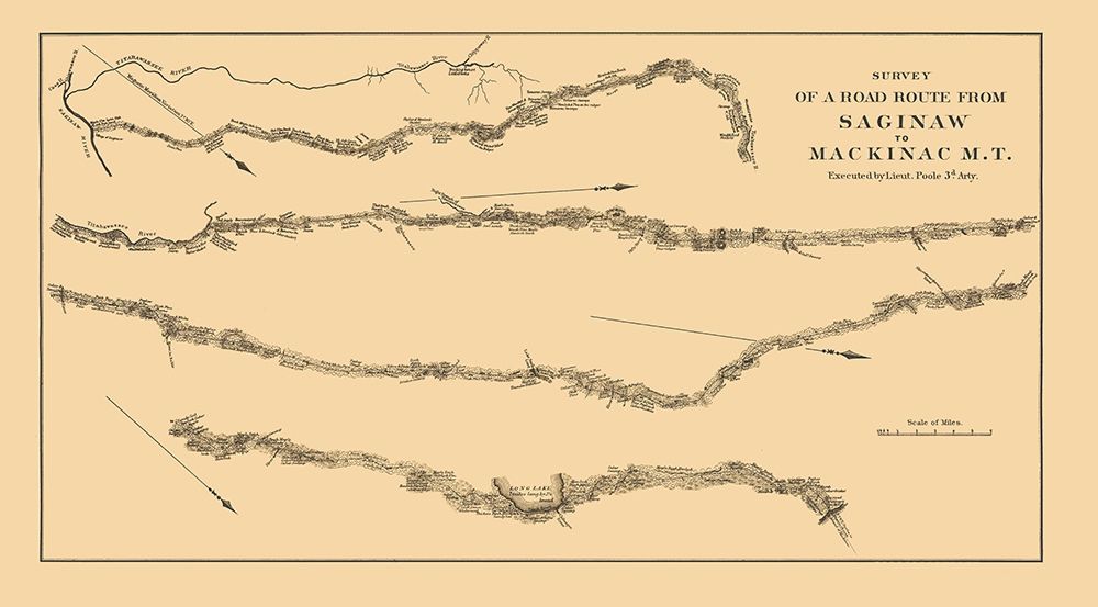 Saginaw to Mackinac Michigan Road Survey