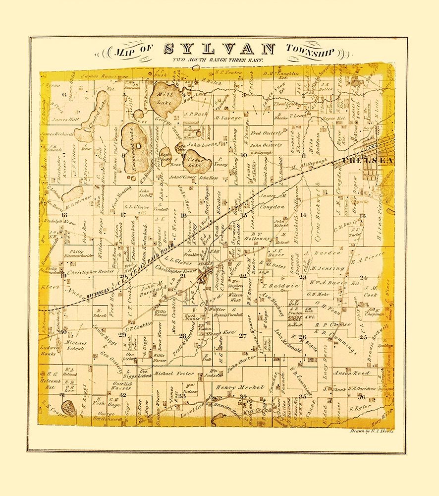 Sylvan Michigan Landowner - Everts 1874