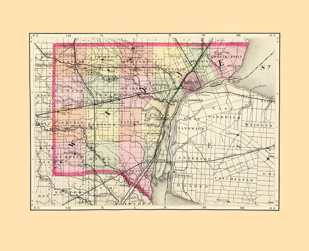 Wayne Michigan - Walling 1873