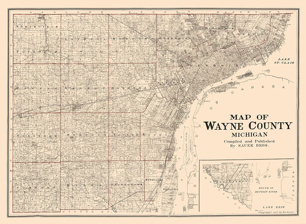 Wayne County Michigan - Sauer 1915