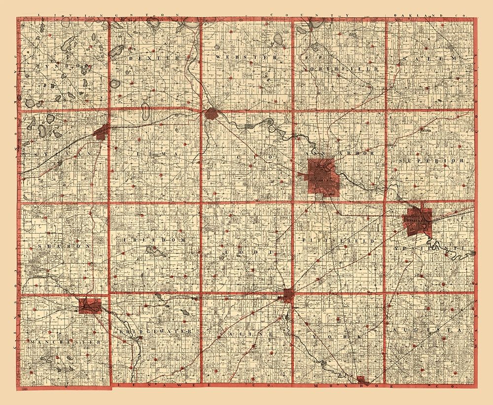 Washtenaw County Michigan - Dickson 1896