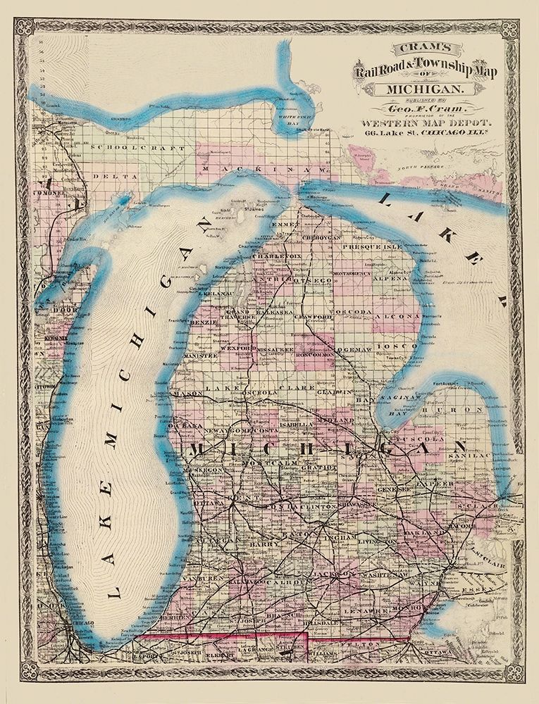 Michigan - Cram 1875