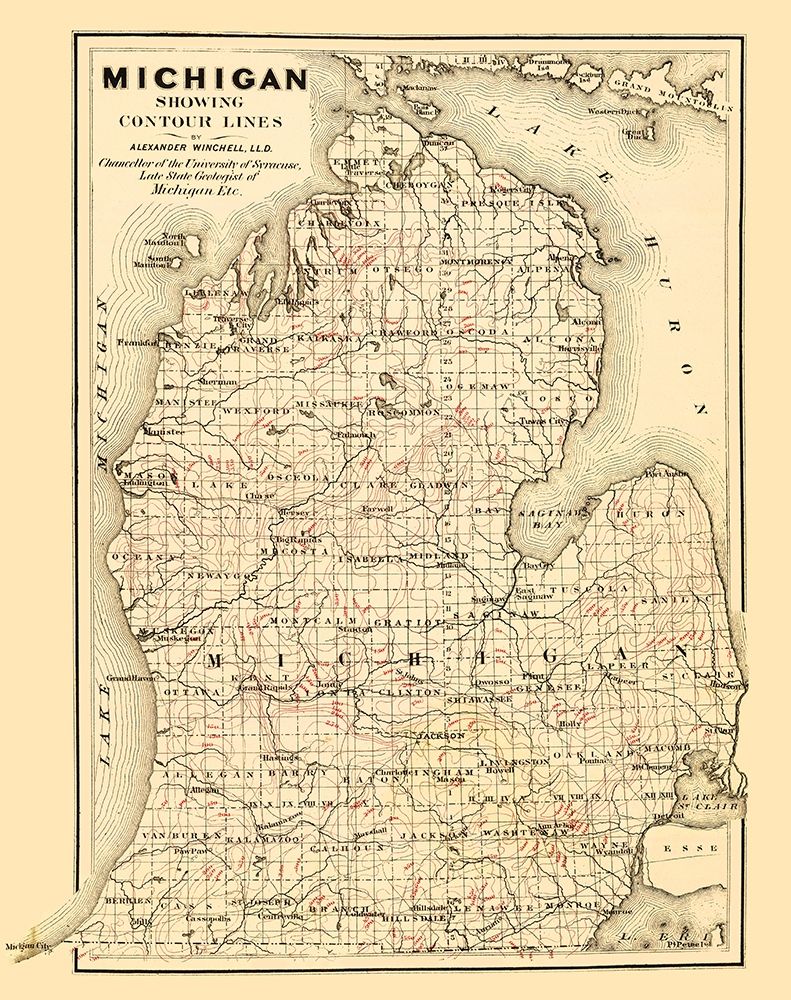 Michigan Lower Peninsula - Tackabury 1873