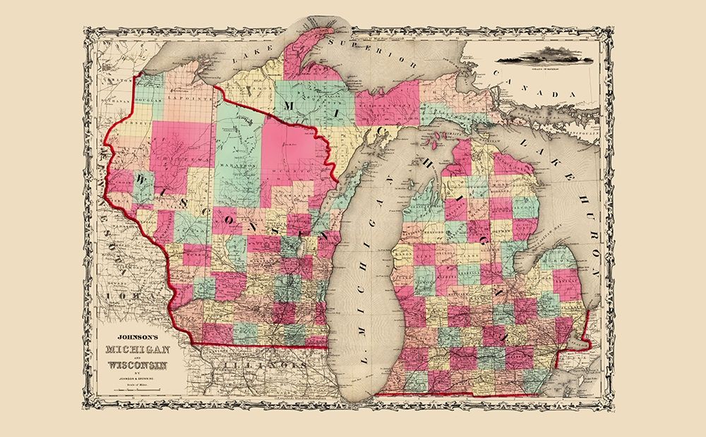 Michigan, Wisconsin - Johnson 1860