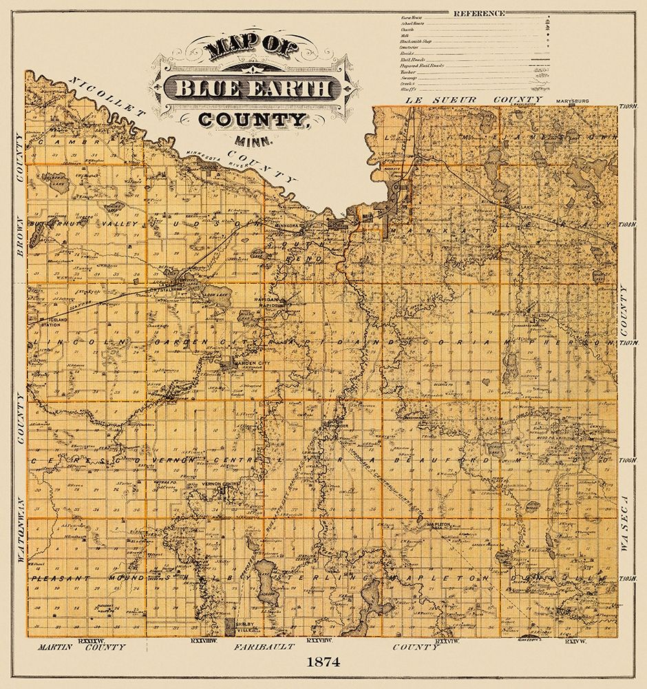 Blue Earth Minnesota Landowner - Andreas 1874