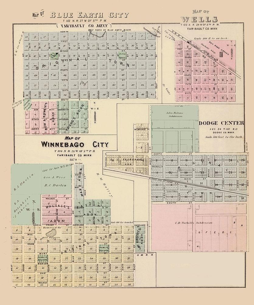 Blue Earth City Minnesota - Andreas 1874