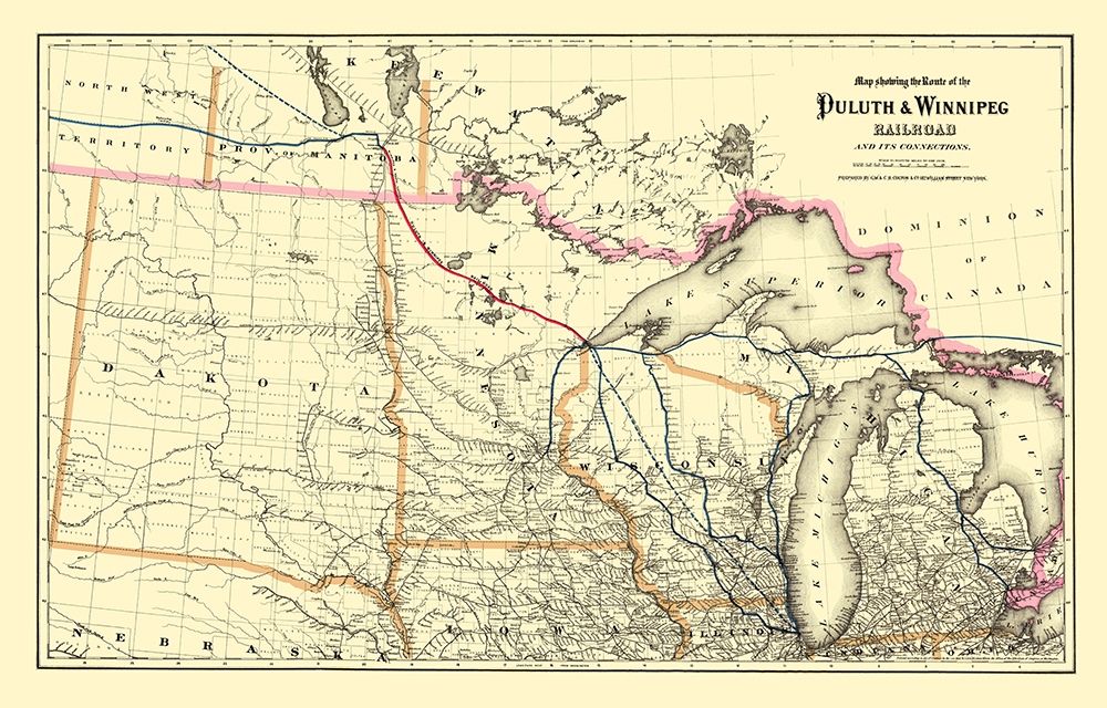 Duluth and Winnipeg Railroad - Colton 1881