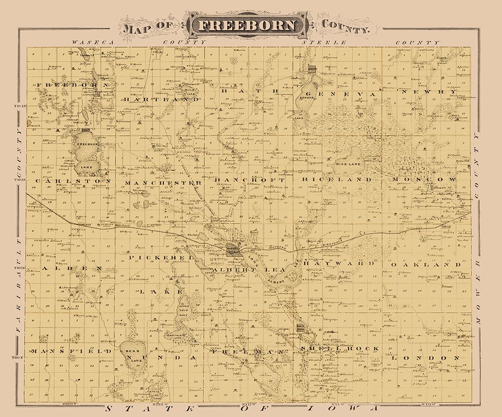 Freeborn Minnesota Landowner - Andreas 1874