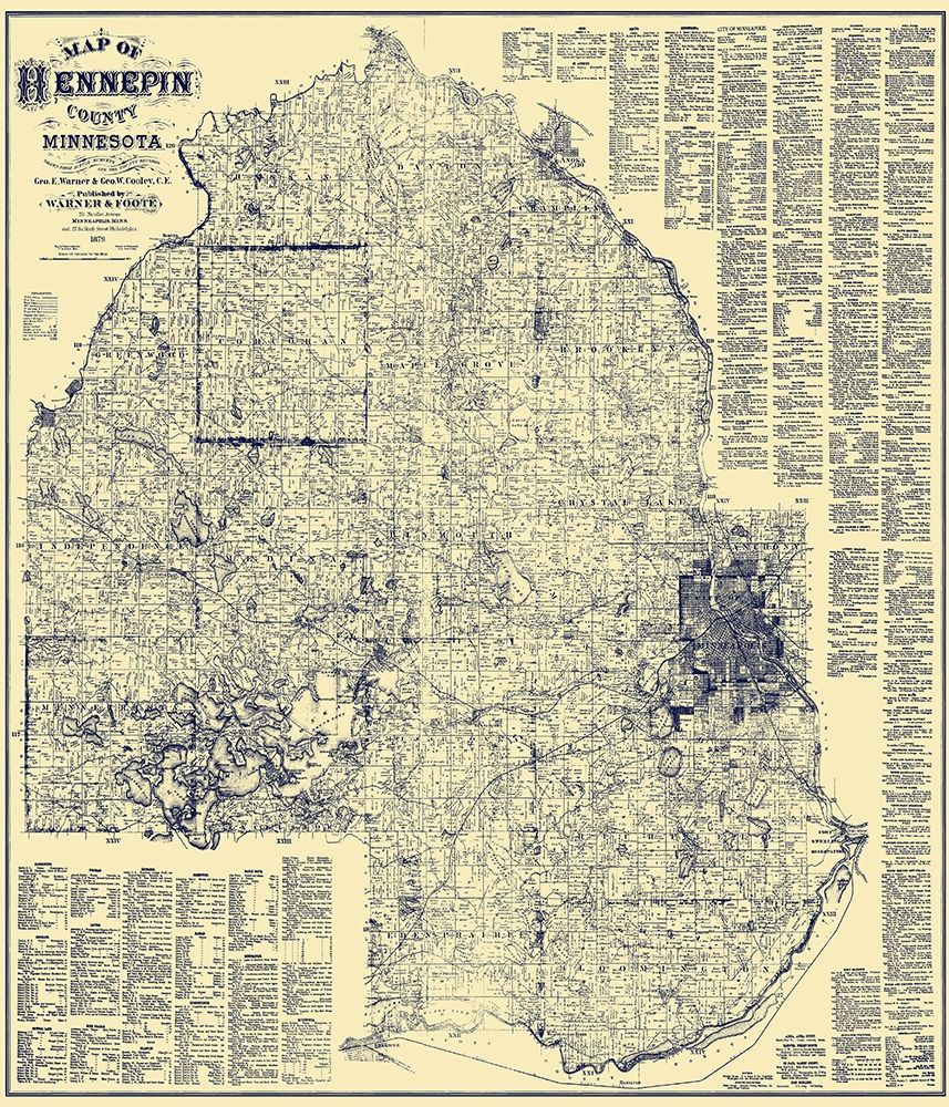 Hennepin Minnesota Landowner - Warner 1879