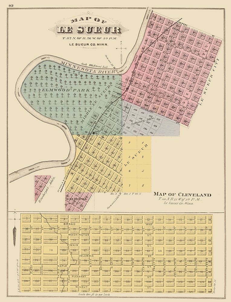 Le Sueur, Cleveland Minnesota - Andreas 1874
