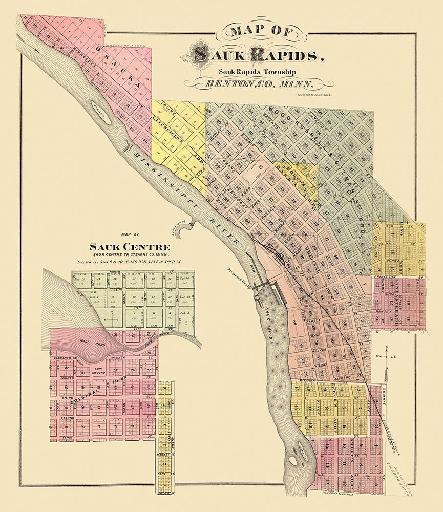 Sauk Rapids Minnesota Landowner - Andreas 1876