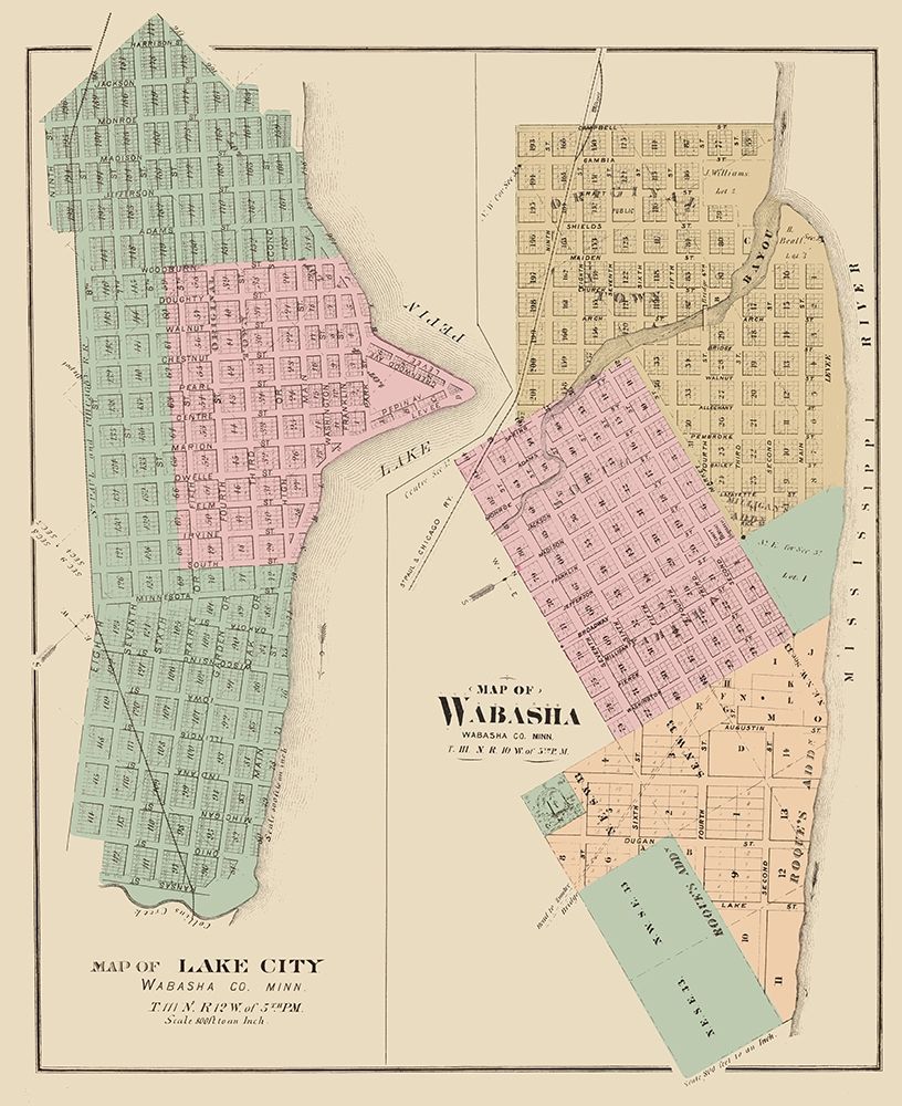 Wabasha, Lake City Minnesota - Andreas 1874