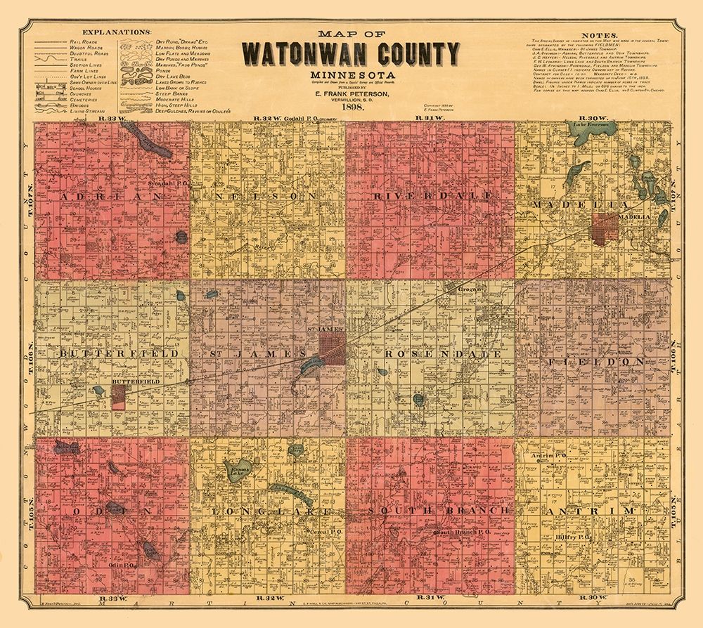 Watonwan County Minnesota - Peterson 1898