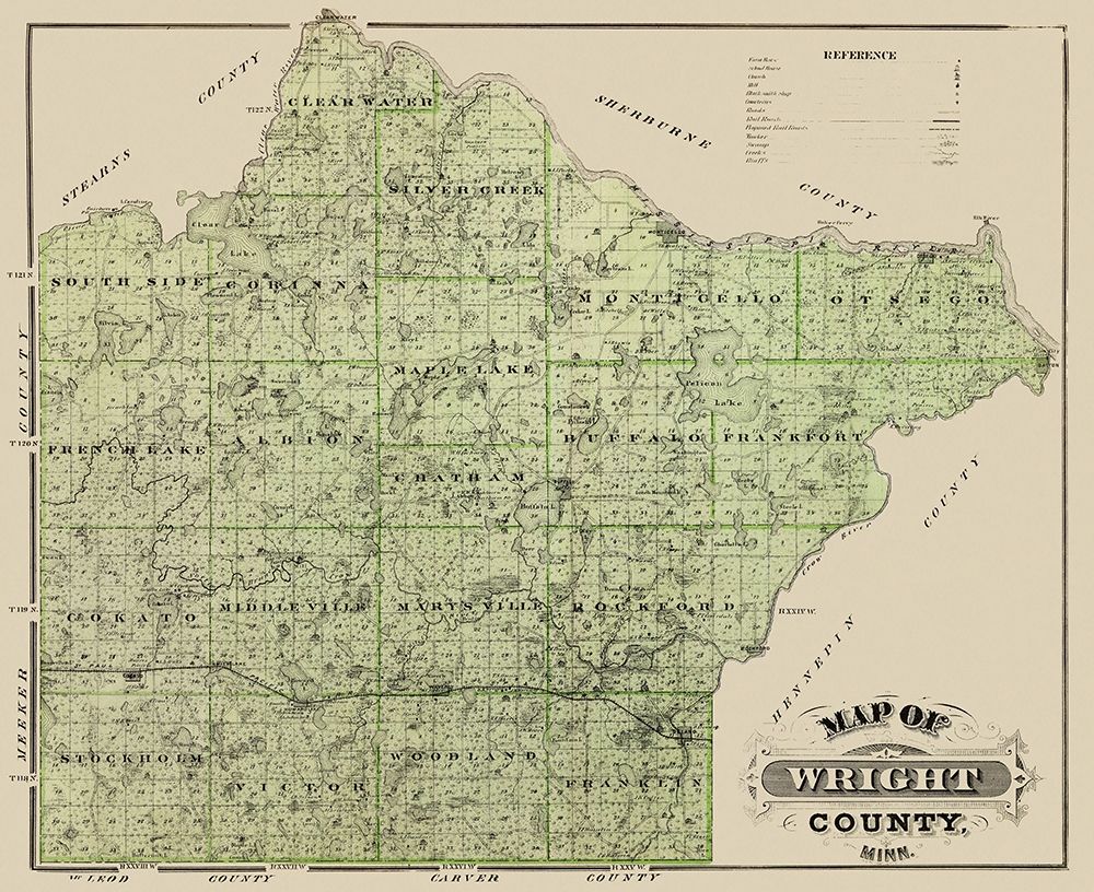 Wright Minnesota Landowner - Andreas 1874