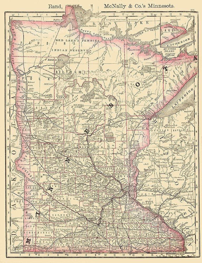 Minnesota - Rand McNally 1879