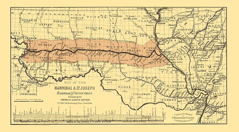 Hannibal and St Joseph Railroad - Colton 1860
