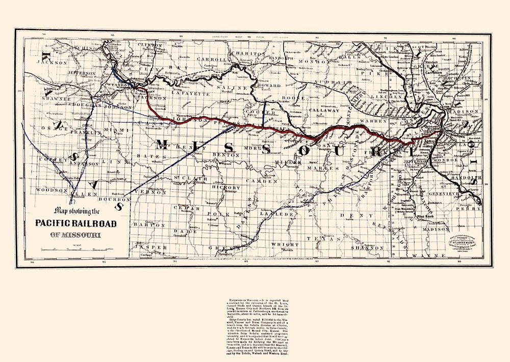 Pacific Railroad of Missouri - Colton 1865