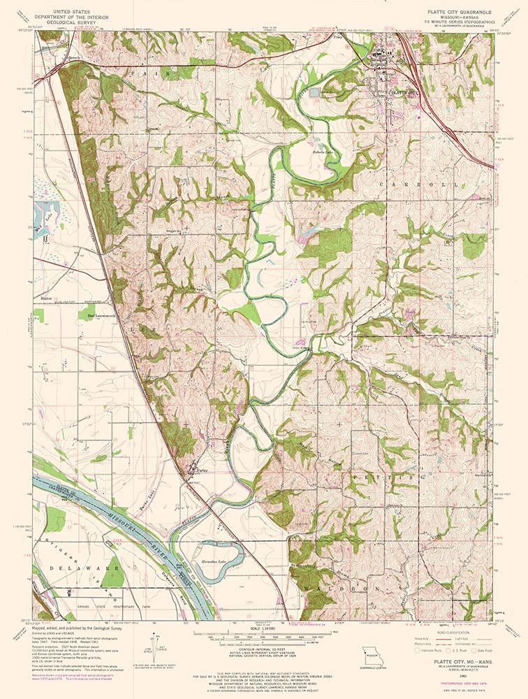 Platte City Missouri Quad - USGS 1961