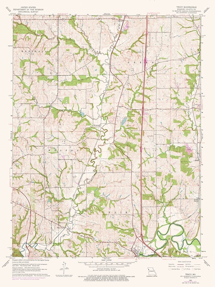 Tracy Missouri Quad - USGS 1961