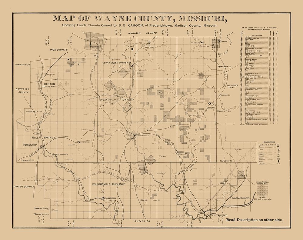 Wayne County Missouri - Cahoon 1882