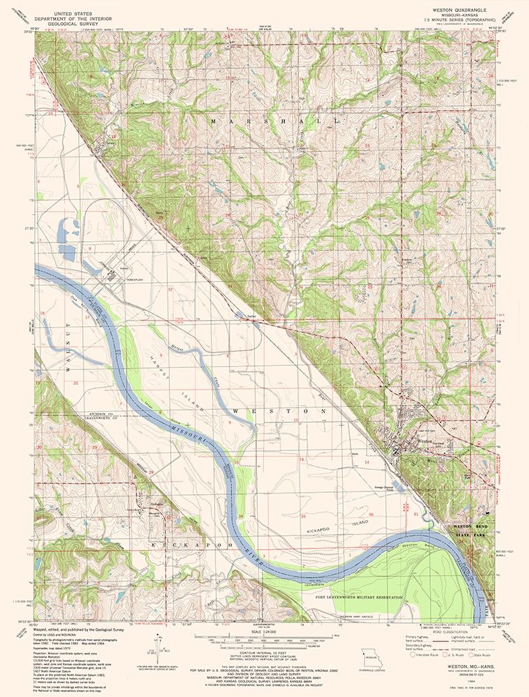 Weston Missouri Quad - USGS 1984