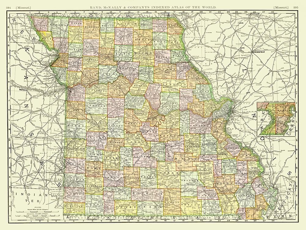 Missouri - Rand McNally 1897