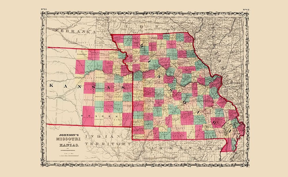Missouri, Kansas - Johnson 1860