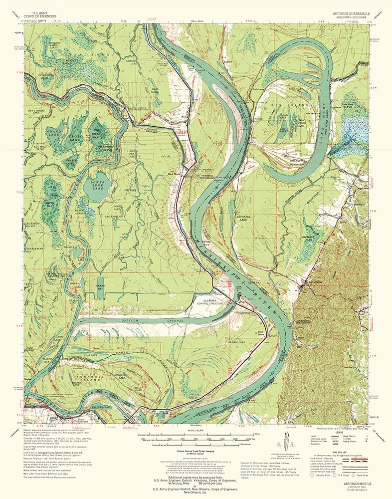 Artonish Mississippi Quad - USGS 1967