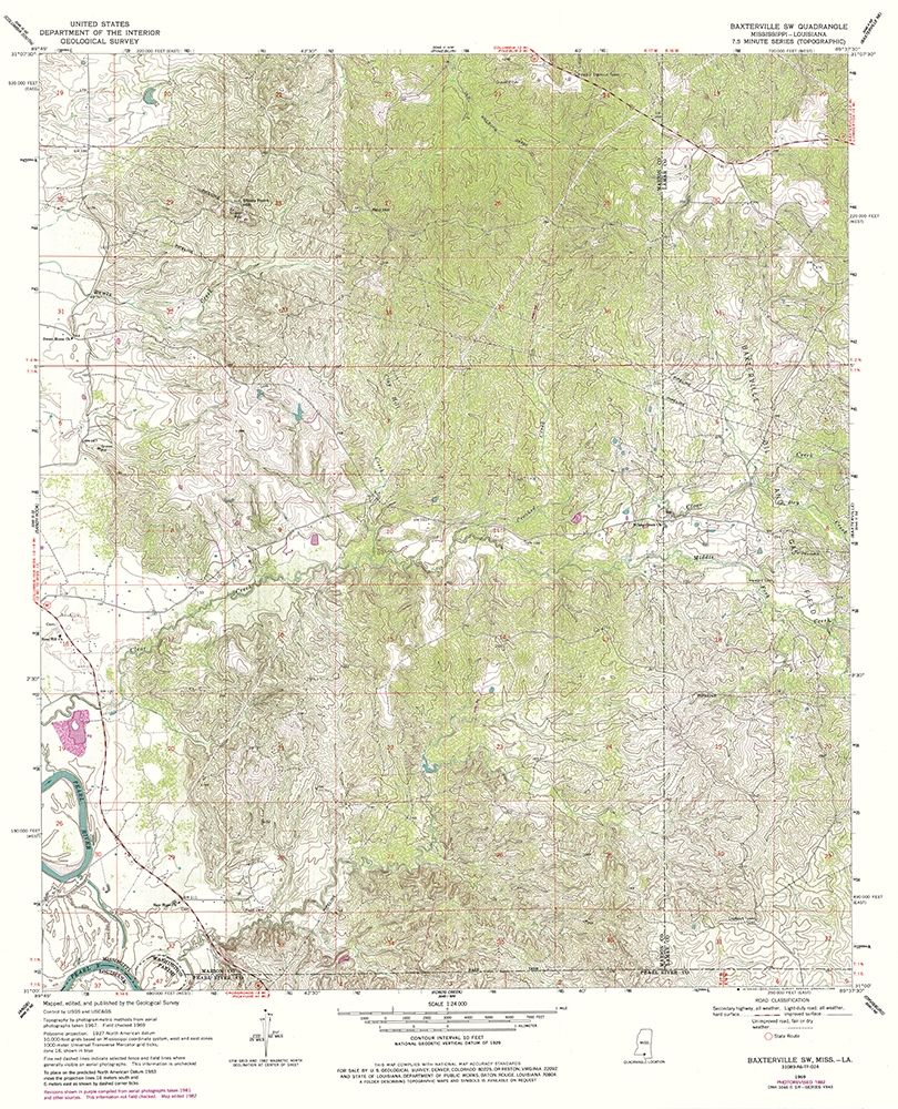 South West Baxterville Mississippi Quad - USGS