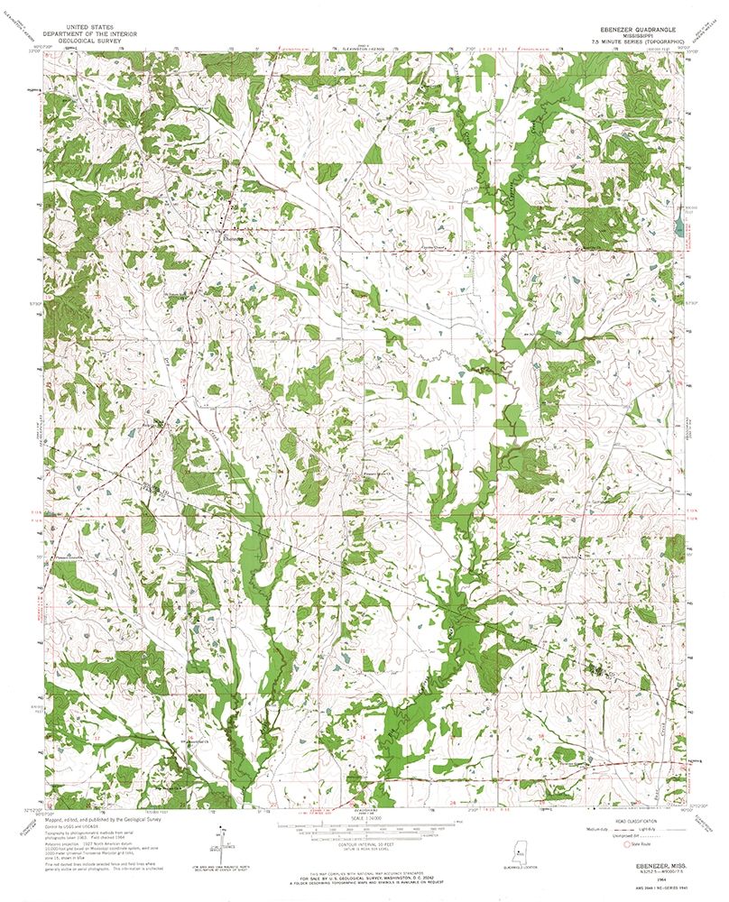 Ebenezer Mississippi Quad - USGS 1964
