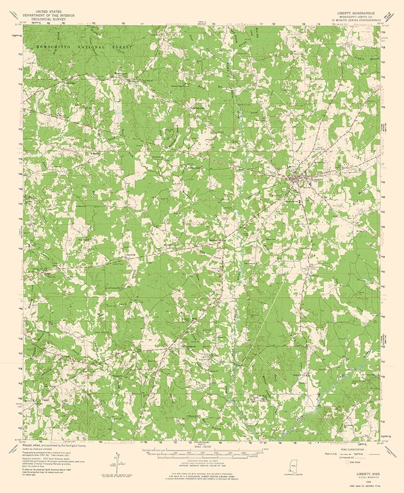 Liberty Mississippi Quad - USGS 1961