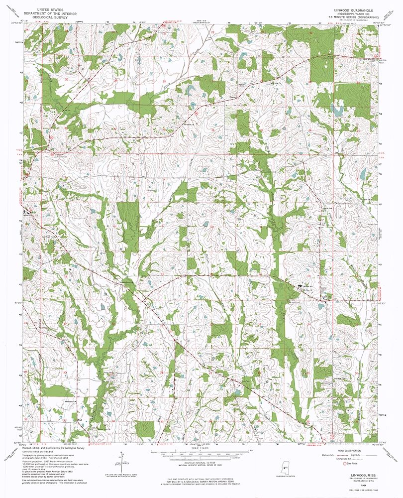 Linwood Mississippi Quad - USGS 1964