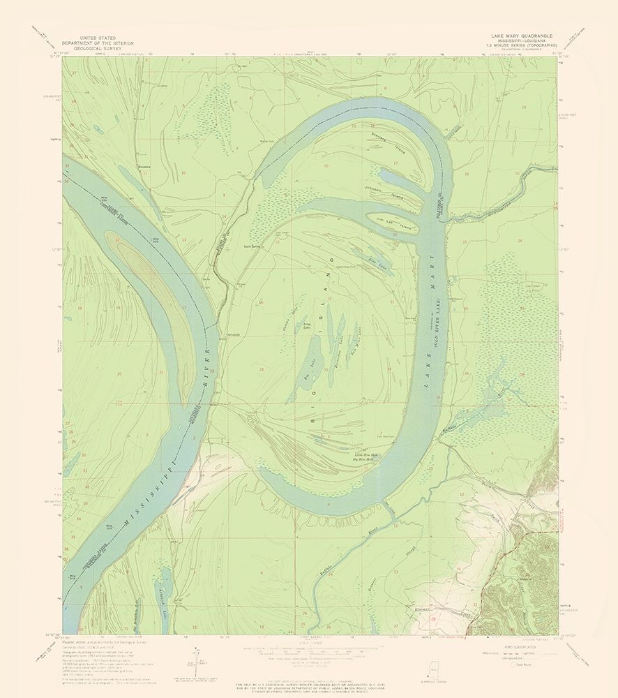 Lake Mary Mississsippi Quad - USGS 1965