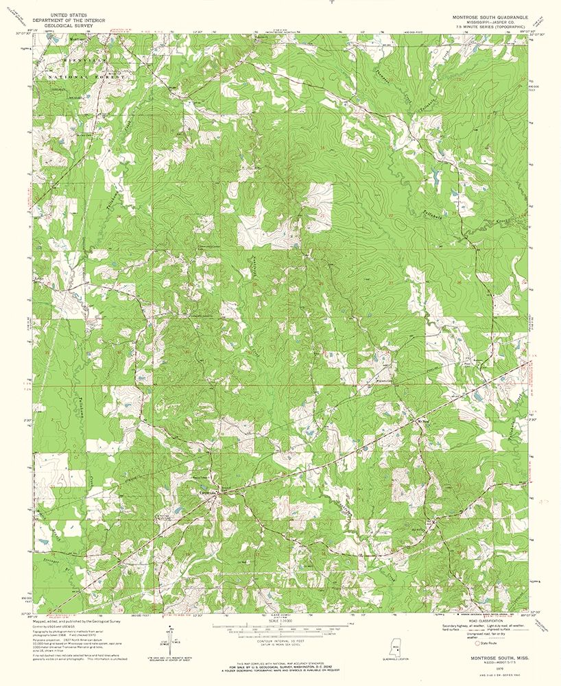 South Montrose Mississippi Quad - USGS 1970