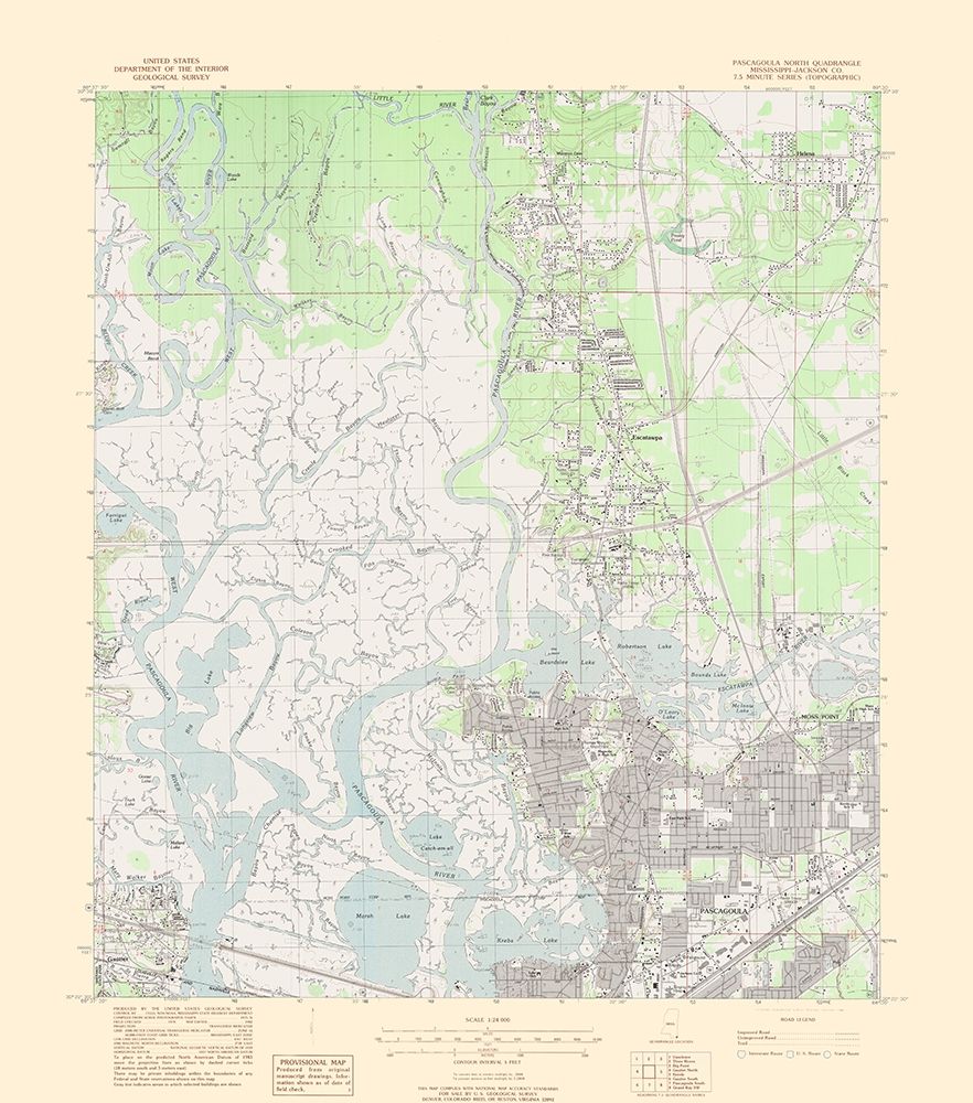 North Pascagoula Mississippi Quad - USGS 1979